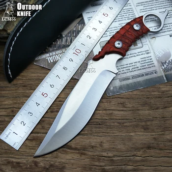 LCM66 lov rovný nôž taktické knifeFixed Nože,karambit dreva rukoväť Prežitie Nôž,Camping Záchranu Nôž nástroje ovocie