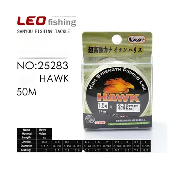 Leo Rybárske vlasce 25283 Sokol SOKOL 50M Silný Japonský Originál Hodváb Rybárske Náčinie Lákať Príslušenstvo Pesca Transaprent Line