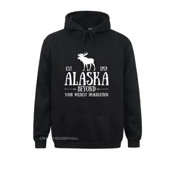 Letné Moose Alaska Hoodie Posledná Hranica Gotický Dlhý Rukáv Harajuku Pulóver Hoodies Klasické Sportswears Študent, Mikiny