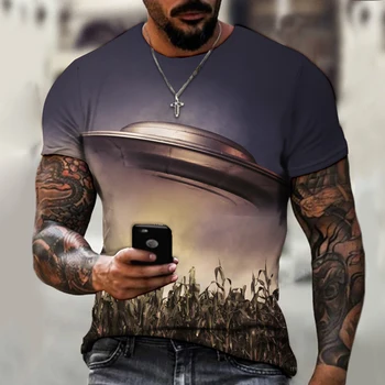 Letné Mužov 3D T-shirt Pohode Vzor Osobné Krátke Rukáv Top