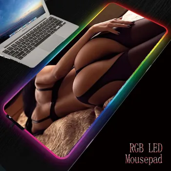 Mairuige Sexy Dievča RGB Podložka Myši Gaming MousePad Veľké Počítač Led Osvetlenie Mouse Mat Hráč Klávesnice Podložky USB Stôl Mat