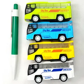 Malé Simulácia Vytiahnuť Späť Mestskej Autobusovej Dopravy Model Mini Prenosné Cartoon Plastové Puzzle Autíčka Pre Deti Hrať Hračka Náhodné Farby