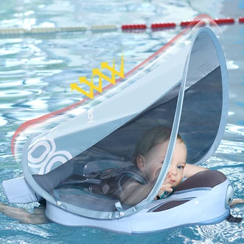 Mambobaby Plávať Mimo Nafukovacie Upgrade Mäkké Baby Plávanie Float Dojčatá Plavecký Výcvik UPF 50+ UV Ochrany proti Slnku Baldachýn