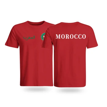 Maroko Futbal Tričko Muži Ženy Ventilátor Krátky Rukáv Marocký Príznak Tlač Bavlny O-krku Streetwear Topy pánske Oblečenie