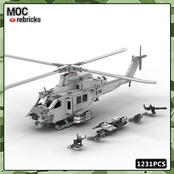 MOC Vojenské Série WW2 NÁS Vzduchu UH-1Y Super Helikoptér Huey stavebným Model Nastaviť detské Hračky Záľuby Dovolenku Dary