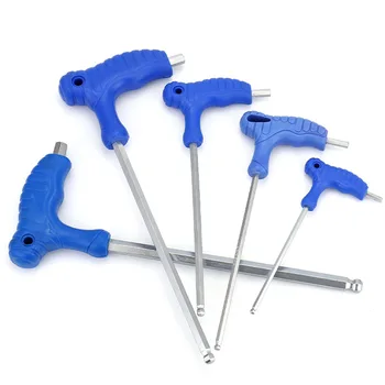 Modrá T-rukoväť Blat Hlavu Hex Kľúč maticový Kľúč Chróm Vanádiová Oceľ Predĺžiť Hex Kľúč Imbusový Kľúč pre Hardvér Domáce Použitie Repair Tool