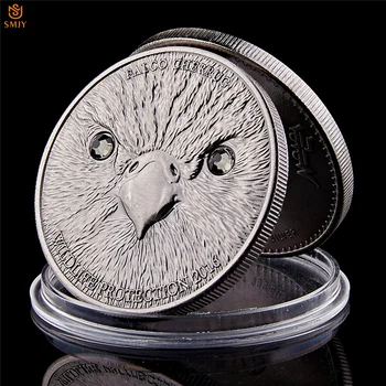 Mongolskej Biologické Suvenírov Mince Antique Silver Ochranu voľne Žijúcich Zvierat Falco Cherrug Pôvodné Zberateľstvo Odznak a Dary