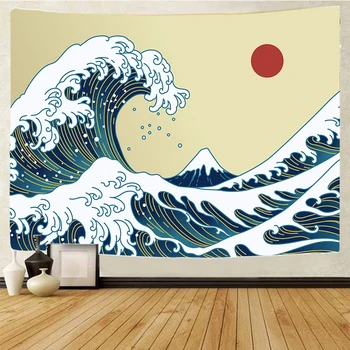 More sunrise Japonských domov umelecké dekoratívne gobelín Hippie České dekoratívne pozadie stenu, posteľ list gauč deka