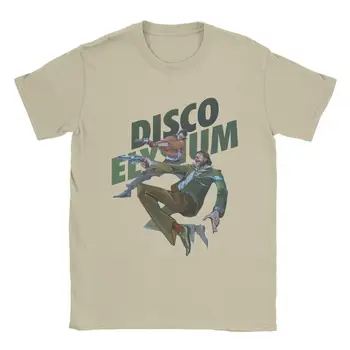 Muži Ženy T-Shirt Disco Elysium Vintage 100% Bavlna Tričká Krátky Rukáv Kitsuragi RPG Hry, Tričká Crewneck Oblečenie Darček