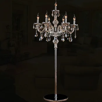 Móda moderné crystal Poschodí lampa obývacia izba svetlá spálňa lampy crystal francúzsky Moderný stojan, Osvetlenie Crystal Abajur cristal