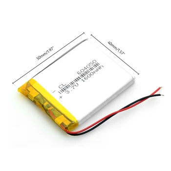 Nabíjateľná 604050 Li-Ion Polymérová Batéria 3,7 V 1600mAh Lítiové batérie Pre Záznamník Reader PAD DVD MP5