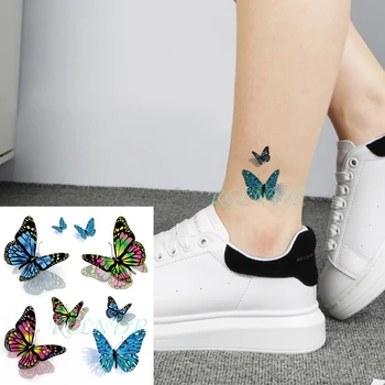 Nepremokavé Dočasné Tetovanie Nálepky, Farbu Motýľ Falošné Tetovanie Flash Strane Tatto Rameno Nohu Späť Telo Umenia pre Deti, Dievča Ženy Muži