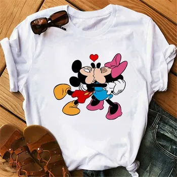 Nové Minnie Mouse T Shirt Ženy Kawaii Top Karikatúra Grafiku Tees Zábavné Harajuku Disney T-shirt Módne Tričko Ženské Oblečenie