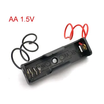 Nové Plastové AA Batérie Prípade Držiteľ Úložný Box s Drôtom Vedie pre AA Batérie 1,5 V Black