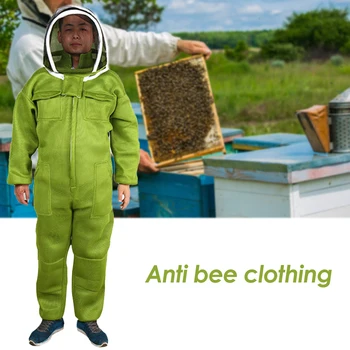 Nové Profesionálne Vetrané celého Tela Včelárstvo Včelie Vedenie Oblek s Kožené Rukavice Zelená Farba
