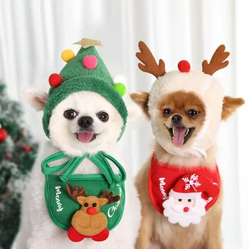 Pes Vianočné Hat Roztomilý Parohy Sliny Uterák pre Psov, Mačky Nový Rok Party Cosplay Kostým Vianoce Psa Klobúk Teplé Pet Príslušenstvo