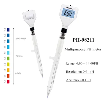 PH-98211 Viacúčelový pH Meter Digitálne Kyslosť Merač pH Tester Pôdy Meter Tester s Bielym Podsvietením pre Syry, Mäso Pôdy 40%