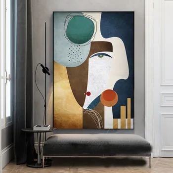 Picasso Impresionistického Color Line Žena, Umelecké Plátno, Maľovanie Abstraktné Plagát Vytlačí Wall Art Obrázok pre Obývacia Izba Domova