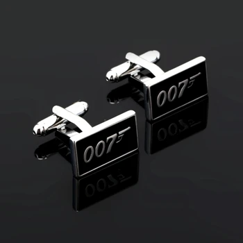 Podpora!! 007 manžetové gombíky čiernej farby módne novinky, james bond dizajn medi materiál Svadobné manžetové Vlastné Šperky