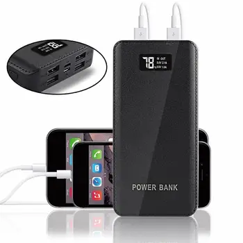 Power Bank 9600mAh 4 USB Port LCD Displej Baterka Prenosné Externé Batérie Banky, Rýchle Nabíjanie pre smart telefón nabíjanie