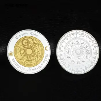 Prajeme Mince veľa Šťastia Minca dve Farby Tarot Mince šťastie súhvezdí pamätné mince Zbierky Dar Zlata a Striebra, Pokovovanie
