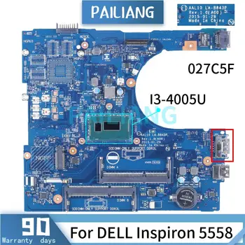 Pre DELL Inspiron 5558 I3-4005U Notebook Doske 027C5F LA-B843P SR1EK DDR3 pre Notebook Doske
