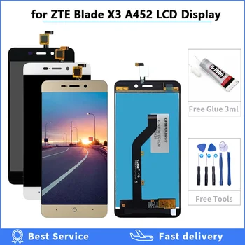 Pre ZTE BLADE X3 A452 t620 LCD Displej A Dotyková Obrazovka Obrazovky Digitalizátorom. Montáž Náhradná Pre ZTE BLADE X3 Telefón +Nástroje lepidlo