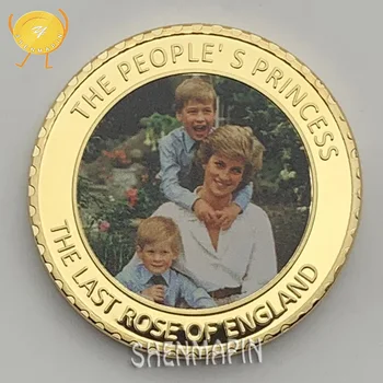 Princezná Diana, Princ William a Princ Harry Pamätné Mince Ľudí z Anglicka Princezná Zlaté Mince, Zberateľské predmety