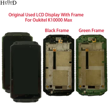 Pôvodná Používané na LCD Obrazovke Pre Oukitel K10000 Max LCD Displej S Rámom Dotykový Displej Digitalizátorom. Montáž Náhradného Dielu