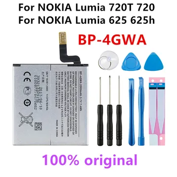Pôvodné BP-4GWA 2000mAh Náhradné Batérie Pre NOKIA Lumia 720T 720 625 625h RM-885 Horlivosť BP4GWA Li-Polymer Batérie +Nástroje