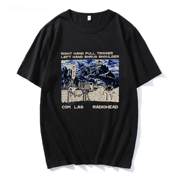 Radiohead T Shirt Mužov a Žien Rock Chlapec Retro Vytlačené Voľné Japonsko Stanice Žena Topy Indie Fanúšikov Kapely Hudba Tees Muž Topy