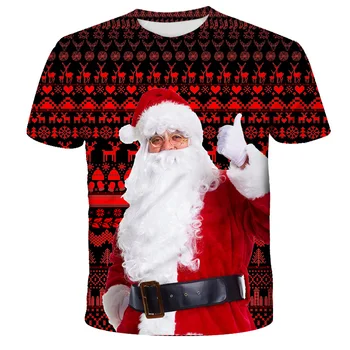 Santa Claus T-shirt Deti Dievča Topy Tee šťastné a Veselé Vianoce, T-Shirts T Shirt Chlapcov 3 4 5 6 7 8 9 10 11 12 13 14 Rokov Deti Oblečenie