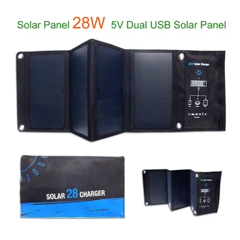Tarrahaw Vonkajšie Prenosný Skladací Solárny Panel 28W 5V 4.8 USB Solar Power Bank Dosku Auta Kompletná Bunka Nabíjačku Generátor Domov