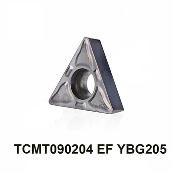 TCMT090204-EF YBG205 TCMT110202 TCMT110204 YBG202 Karbidu Vložka pre Nehrdzavejúcej Ocele Sústružnícke Nástroje TCMT090202 TCMT STUCR CNC