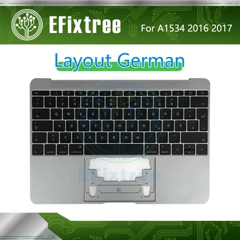 Testované A1534 klávesnice nemčine s topcase Top Prípade Pre Macbook 12 palcový Retina A1534 Palmrease GR Klávesnice 2016 2017 Priestor, Sivá