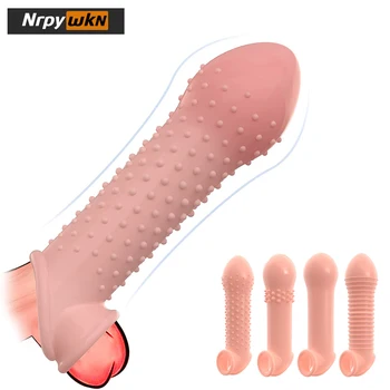Textúrou Silikónové Penis Rukáv - 3 cm Penis Extender s Penis Krúžok| Opakovane Kondómy| Tvárny Penis Plášť Páry, Sexuálne Hračky