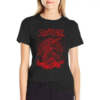 Tiché Červené Vec, Silent Hill Pyramid Head Heavy Metalová Kapela Nadrozmerné T Tričko Vytlačené dámske Oblečenie 100% Bavlna Top Čaj