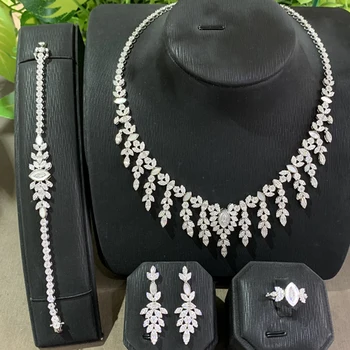 TIRIM Luxusný Elegantný Svadobný Náhrdelník Sada pre Ženy Cubic Zirconia Svadobné Šperky Sady Saudskej Nevesty Príslušenstvo Šperky