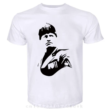 Tričko mužov bavlna topy biele tričko tshirts Čierny čaj B Mussolini taliansky politik nové módne tee-shirt muž čaj