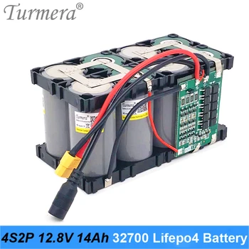 Turmera 32700 Lifepo4 Batérie 4S2P 12.8 V 14Ah s 4S 40A Vyvážené BMS pre Elektrické Lode a Neprerušené Napájanie 12V