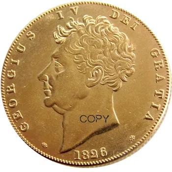 UK 1826 2 Libry - George IV Pozlátené Kópie mincí