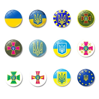 Ukrajina Čas Gem Magnetické Chladnička Nálepky Magnet Národnej Vlajky Veľkoobchod Kreatívny obchod so Krištáľové Sklo Chladnička Nálepku 25 MM