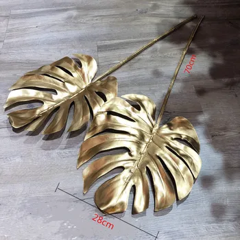 Umelé Gold Leaf Svadobné Dekorácie Kvet Falošné Rastliny Pobočky Kvety Usporiadanie Materiálu Vianočné Domova Príslušenstvo