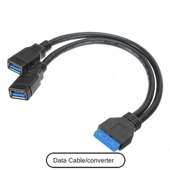 USB 3.0 20kolíkový Samec Samica Predlžovací Adaptér Splitter Kábel,Uhle 90 Stupňov USB3.0 19pin Konektora Pripojte zariadenie Extender Doska