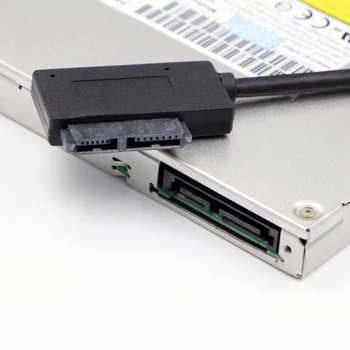 USB2 0 7 6 13Pin Slim SATA IDE Kábel SATA do USB Kábel Adaptéra Pre Notebook, CD-ROM, DVD-ROM, ODD Adaptér Konvertor