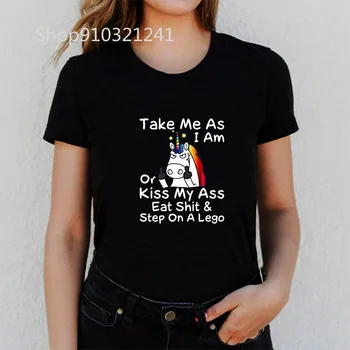 Vezmi MA, AKO som Jednorožec Ženy T-shirts Lete Bežné Listy Vzor Dámske Tričko Topy Vtipné Krátke rukávy Tshirts Ženy