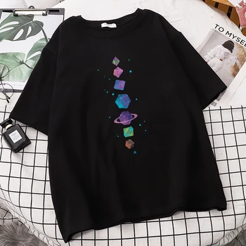 Vonkajší Priestor Nebeského Tela Meteorit Vytlačené T-Shirt Ženy Jednoduché Nosenie Top Fashion Crewneck-T-Shirts Príležitostné Voľné Ženské Tričká