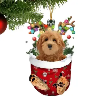 Vtipné Psa Vianočný Strom Ornament Roztomilý Pes Vianočná Pančucha Visí Prívesok Bradáči Jazvečík Teddy Psa Ozdoby Na