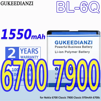 Vysoká Kapacita GUKEEDIANZI Batéria BL-6Q 1550mAh pre Nokia 6700 Classic, 7900 Klasické 970 6700c Nokia6700 Classic7900 Classic970