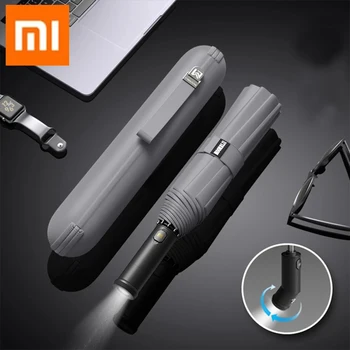 Xiao Plne automatický dáždnik, tri-skladací dáždnik, silný, vietor odolný a shrinkable LED osvetlenie funkcie